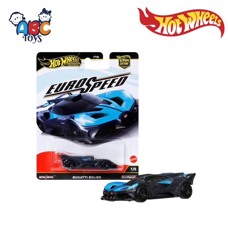 Hot Wheels FPY86 Car Culture Euro Speed Bugatti Bolide Blue JBK79, Ages 3+