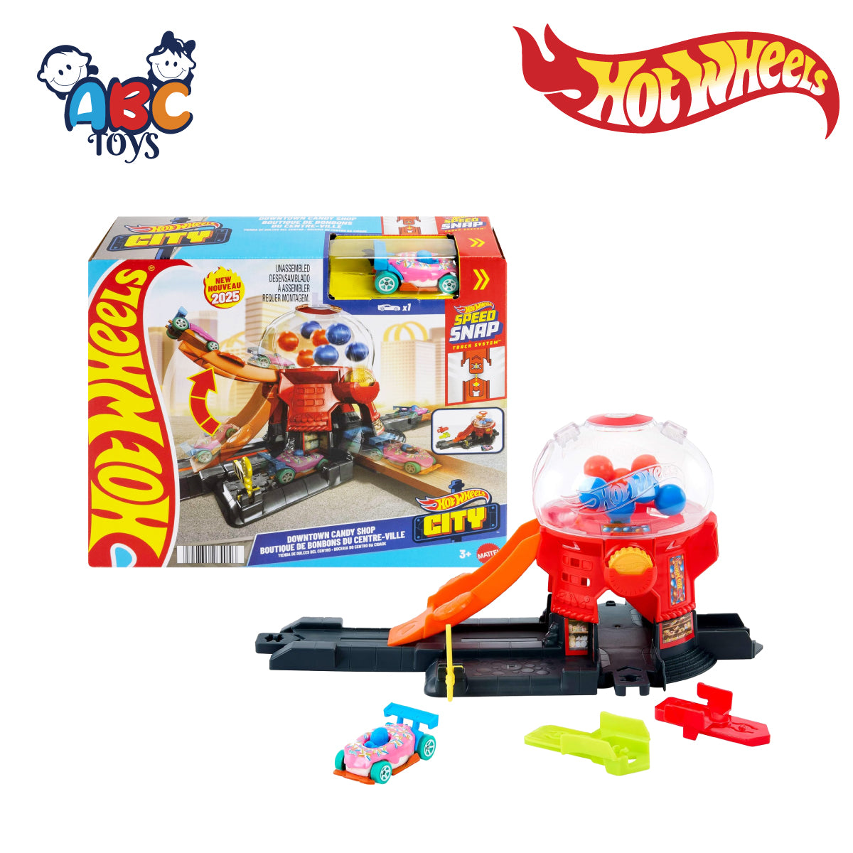Hot Wheels JBM62 City Toy Track Candy Shop, Ages 3+ (HDR24) – ABC TOYS