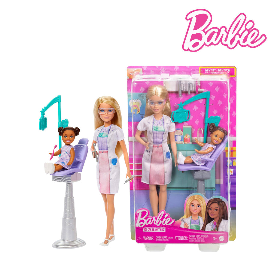 Barbie JCR74 Dentist Doll With Blonde Fashion Doll, Ages 3+ (JCR71)