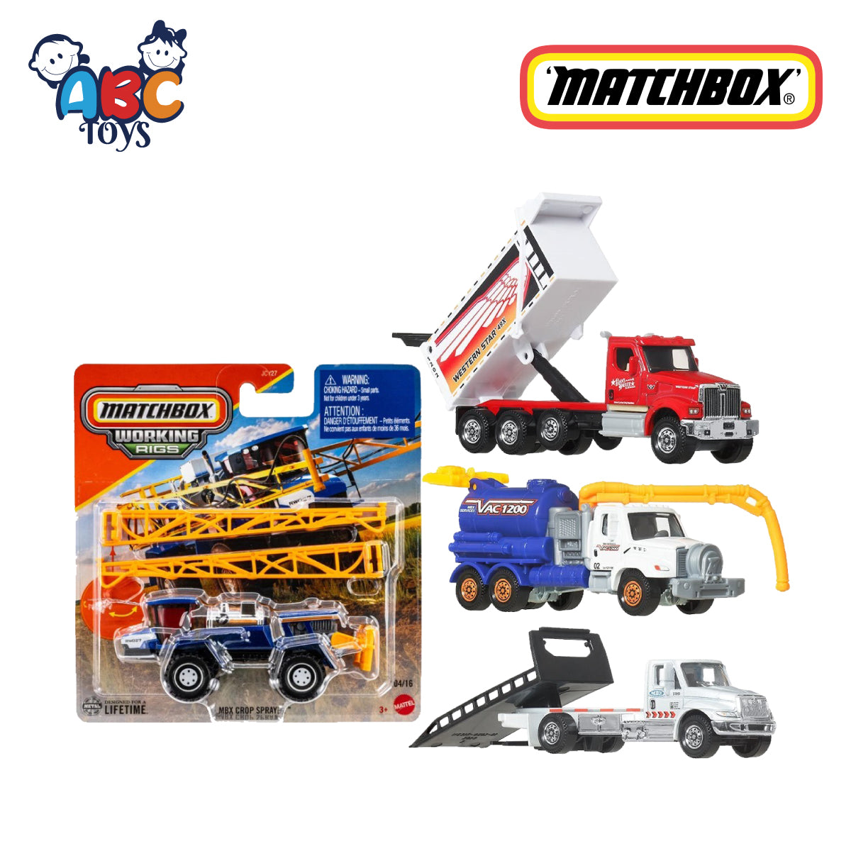 Matchbox JCY27 Working Rigs Asst, Age 3+