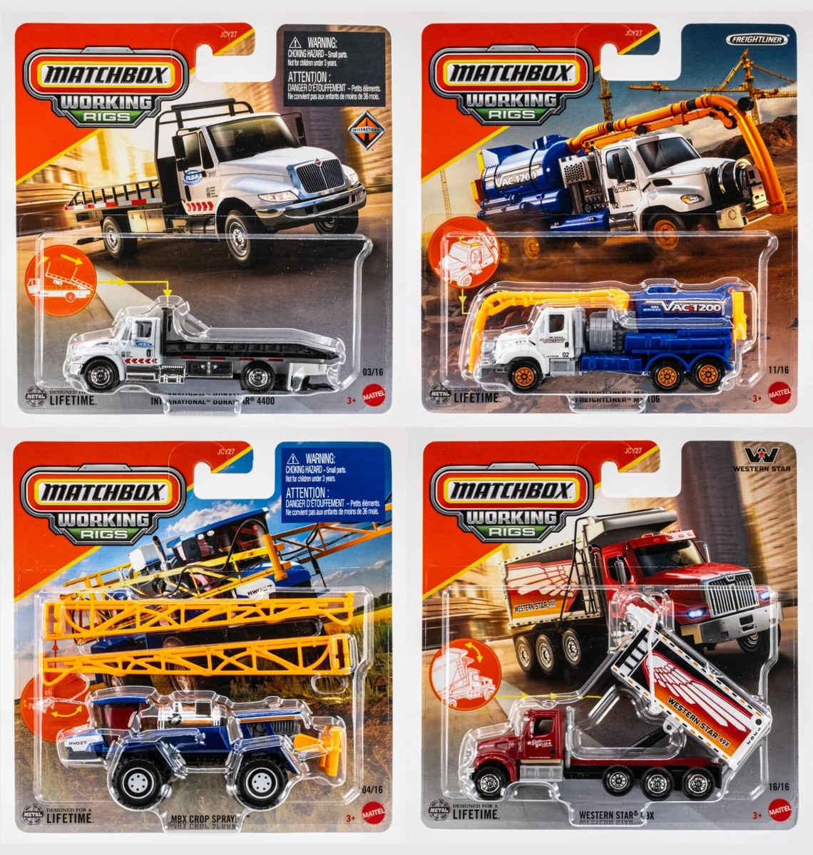 Matchbox JCY27 Working Rigs Asst, Age 3+