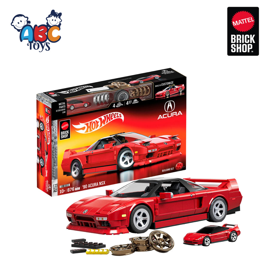 Mattel Brick Shop JFT17 Hot Wheels 876 Pcs '90 ACURA NSX, Age 10+
