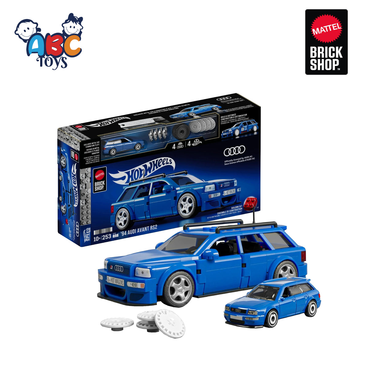 Mattel Brick Shop Hot Wheels JGR28 253 Pcs '94 AUDI AVANT RS2, Age 10+