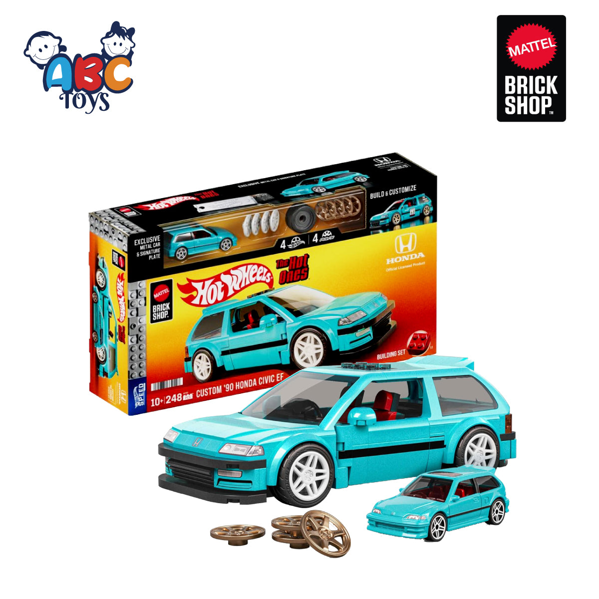Mattel Brick Shop JHF62 248Pcs Custom '90 Honda, Age 10+