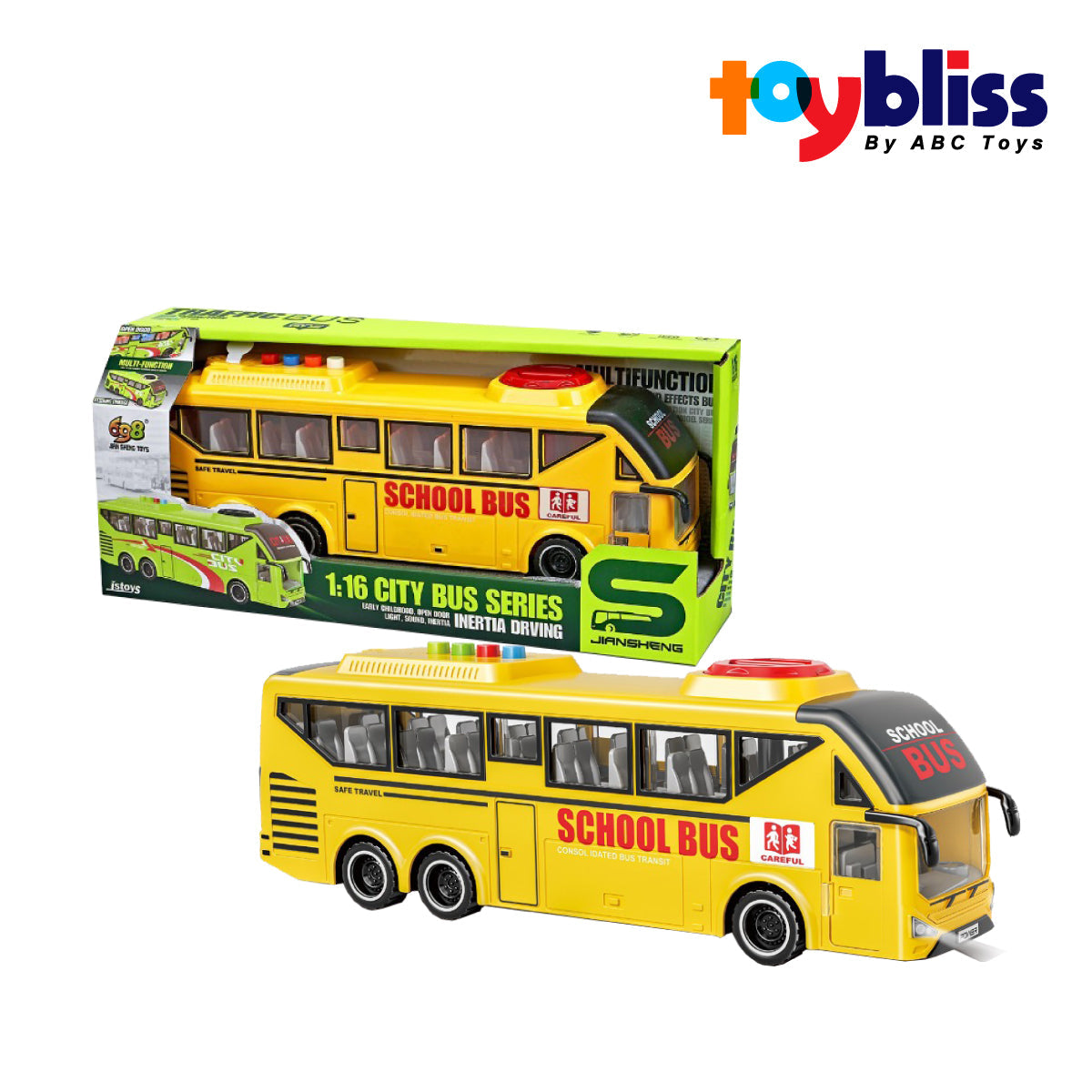Toybliss - JIAN SHENG City Bus B/O Series with Light & Sound (JS162D), Age 3+