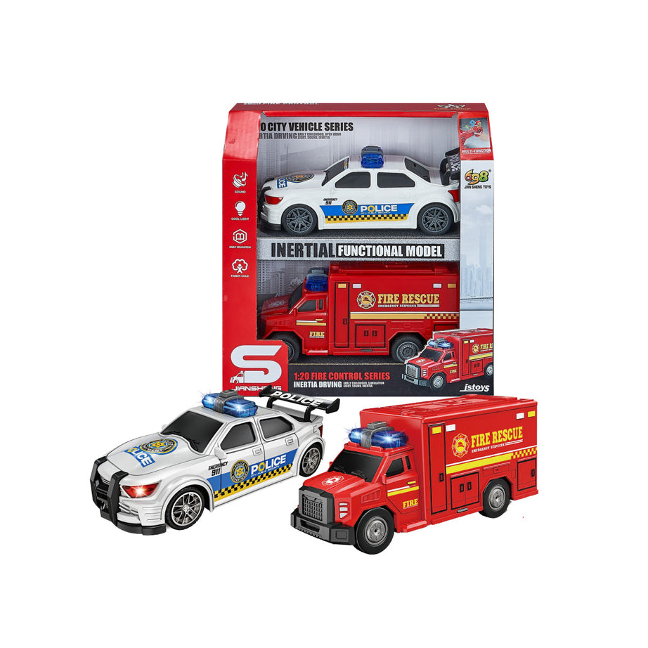 Toybliss JIANSHENG Fire Rescue Car with Light & Sound (JS200P), Ages 3+