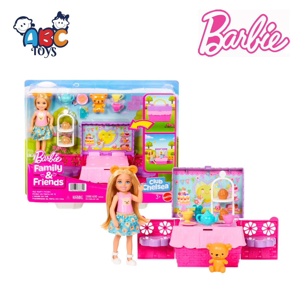 Barbie Chelsea Friends & Family Tea Party Picnic Playset JJB40 Ages 3+