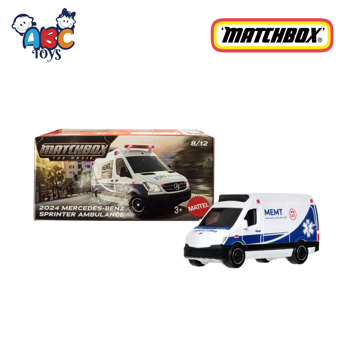 Matchbox DNK70 2024 Mercedes-Benz Sprinter Ambulance JKK63, Ages 3+