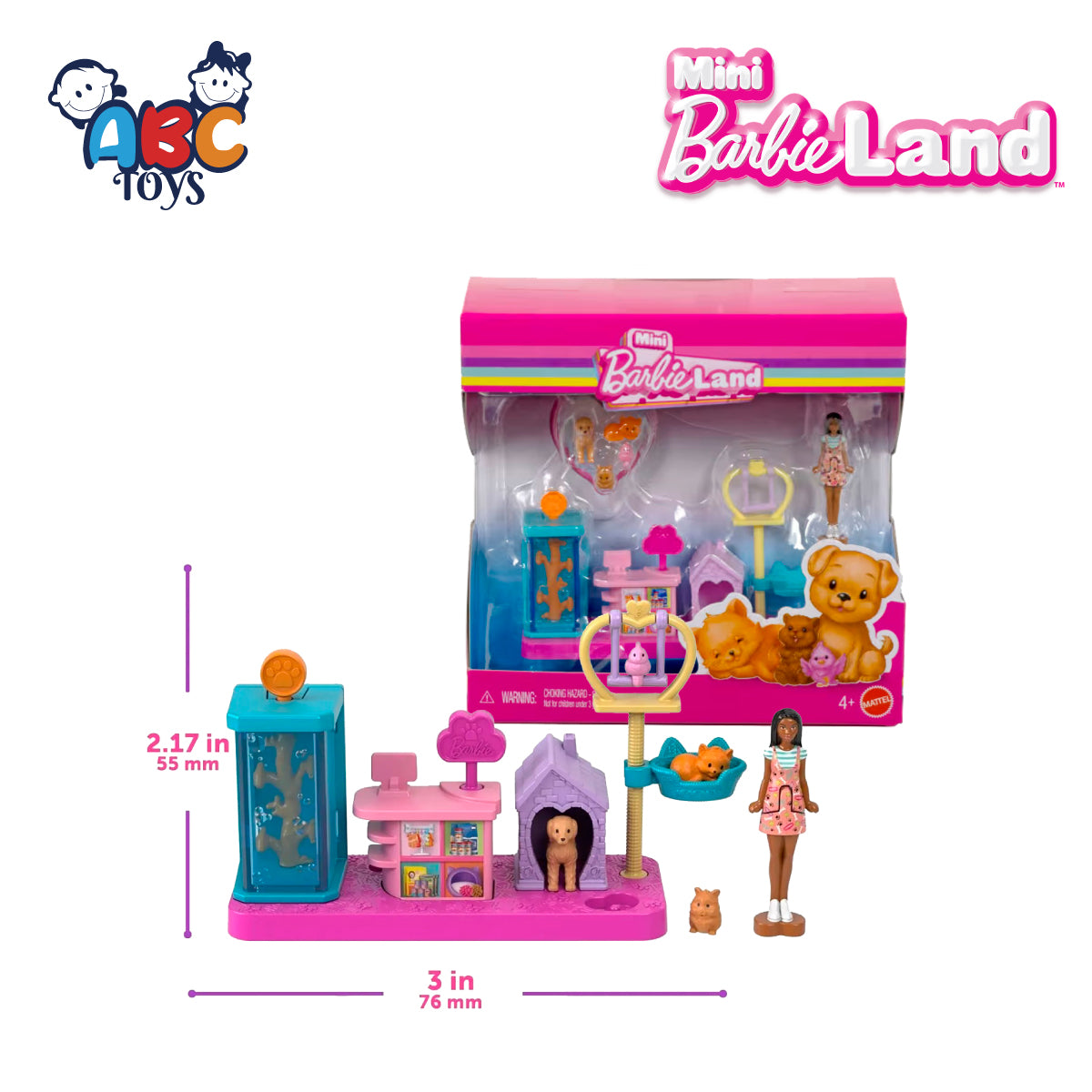 Barbie JLG62 Mini Barbie Land Doll & Move Theater, Age 4+
