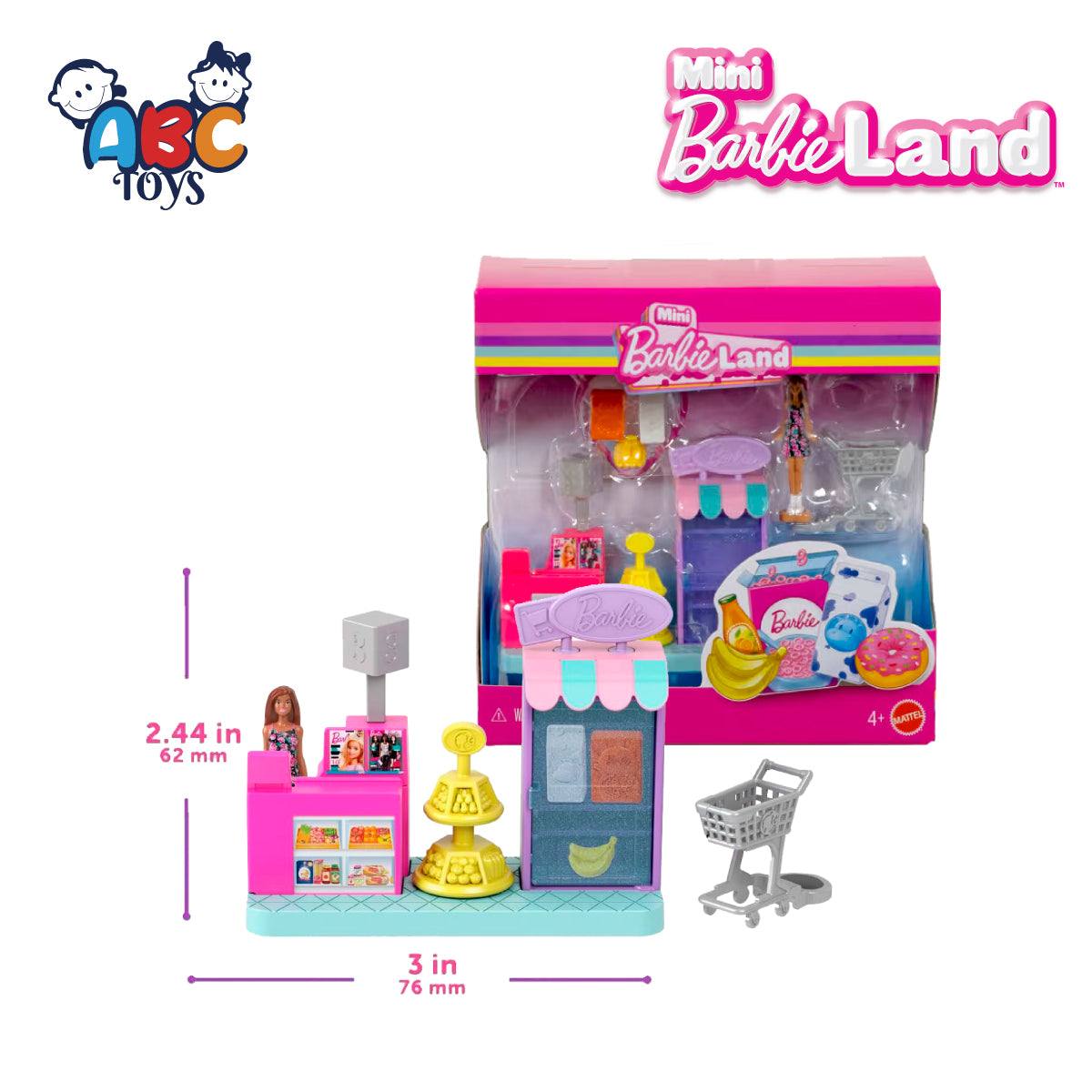Barbie JLG62 Mini Barbie Land Doll & Move Theater, Age 4+