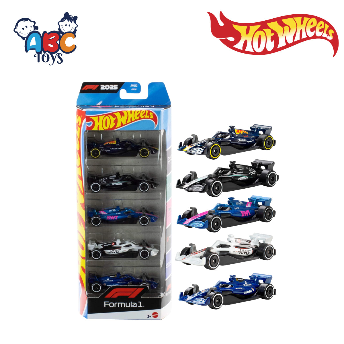 Mattel Hot Wheels JLN11 Formula 1 Race 5 Pack Car F1, Age 3+