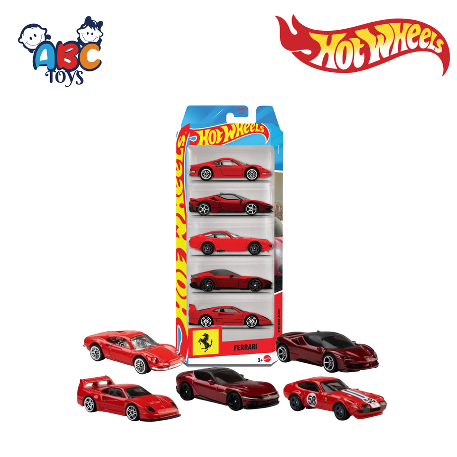 Hot Wheels JLN12 Ferrari 5 Pack Car, Age 3+
