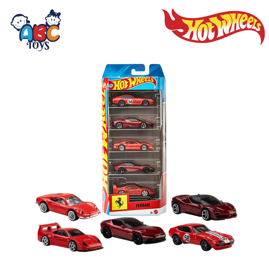 Hot Wheels JLN12 Ferrari 5 Pack Car, Age 3+