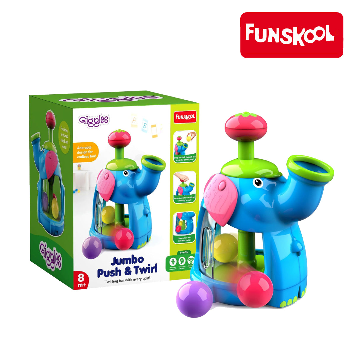 Funskool Jumbo Push & Twirl, Ages 6m+