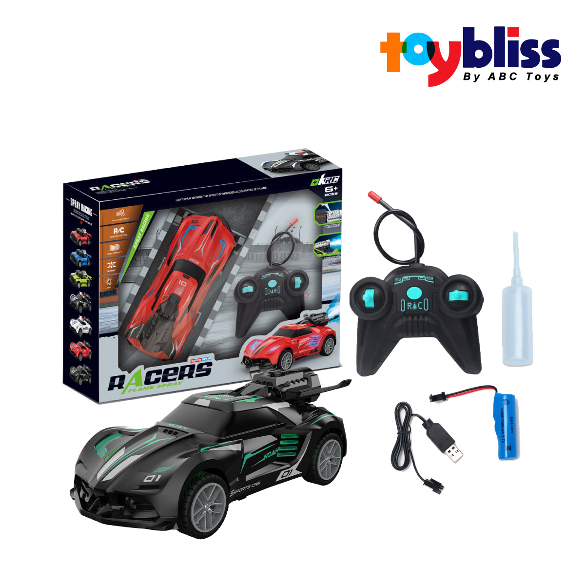 Toybliss 1:18 Racers Flame Spray Remote Control (KM663-3), Ages 6+