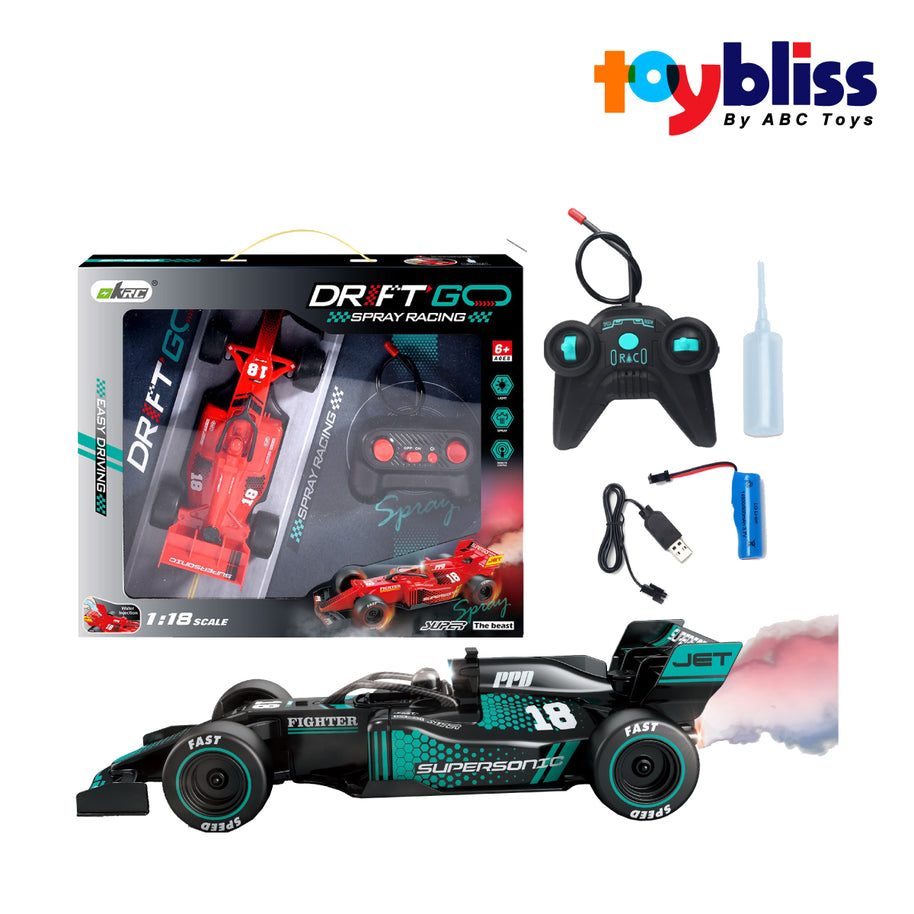 Toybliss 1:18 Drift Go Spray Racing Remote Control Car (KM663-6), Ages 6+