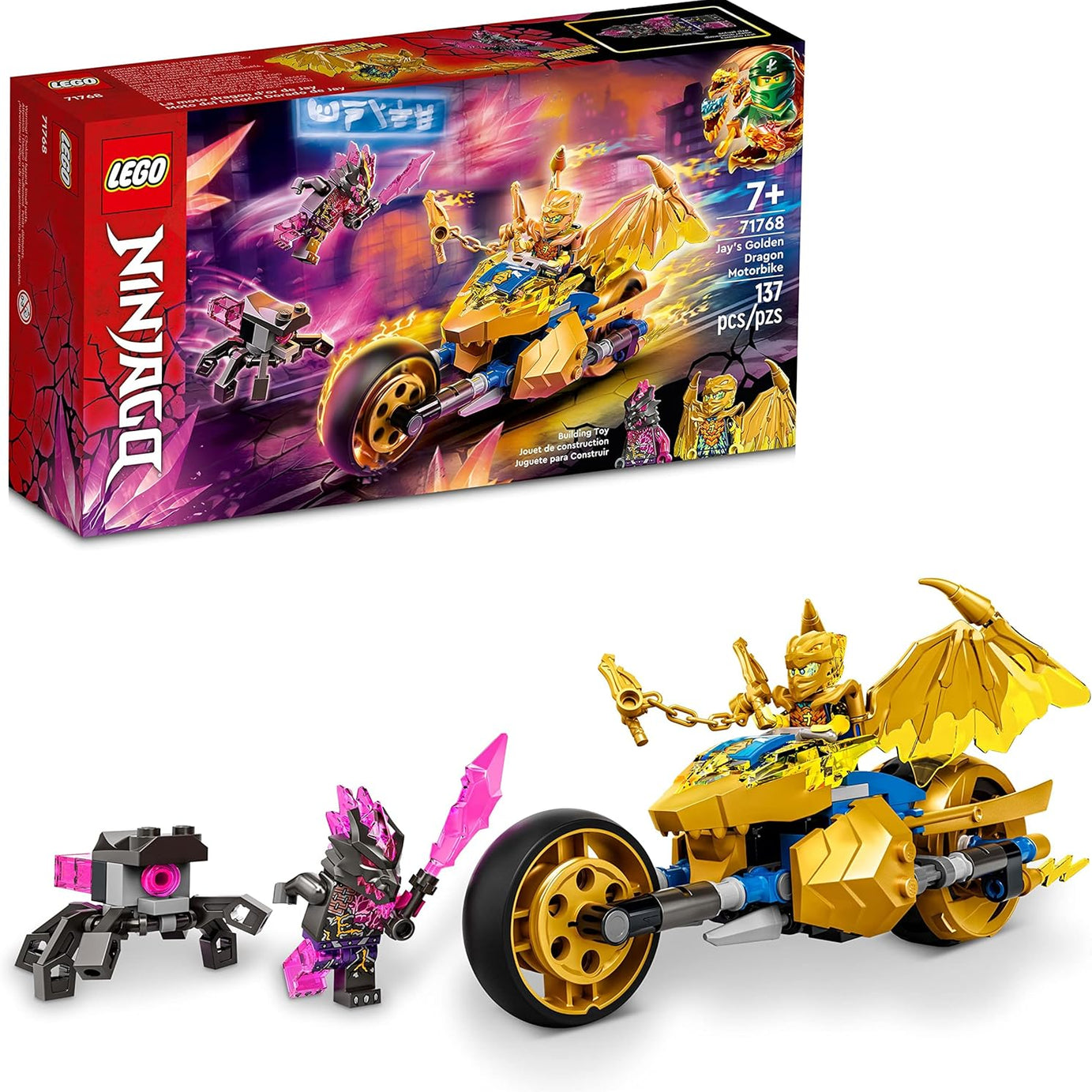 Lego 71768 Jay'S Golden Dragon Motorbike, Ages 7+