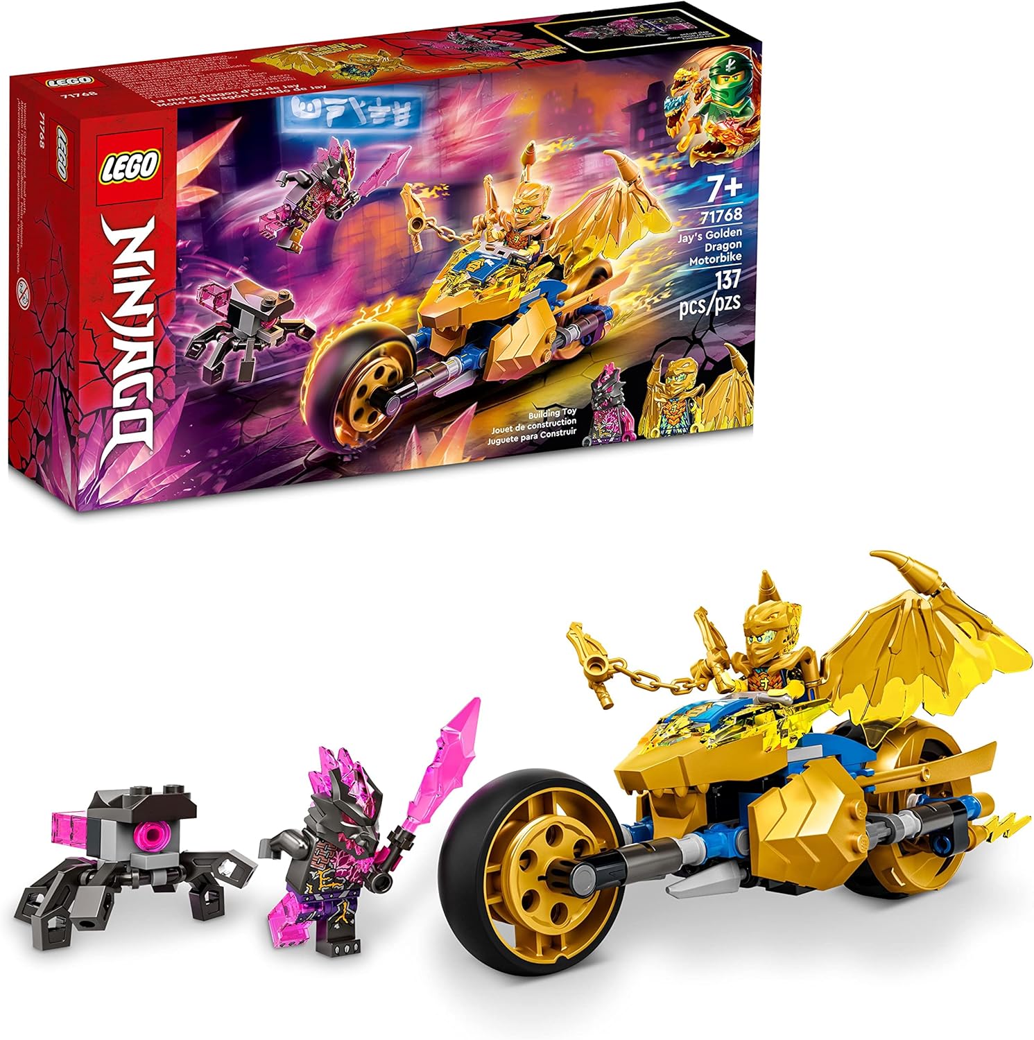 Lego 71768 Jay'S Golden Dragon Motorbike, Ages 7+
