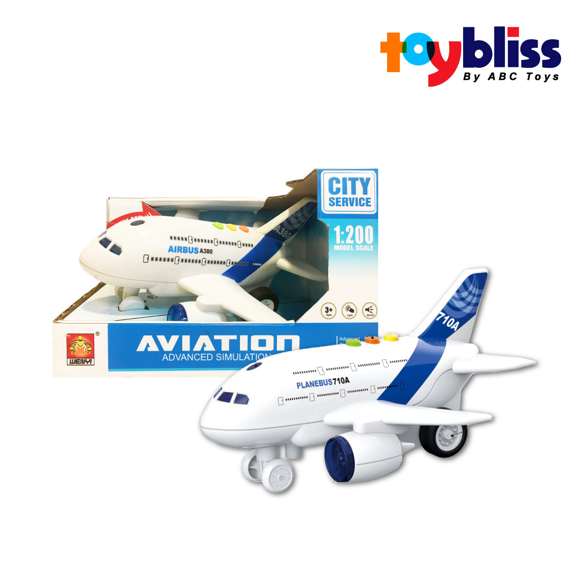 Toybliss - LS EXPRESS 1:20 Scale Aviation B/O PlaneBus with Light & Sound (WY710A), Age 3+