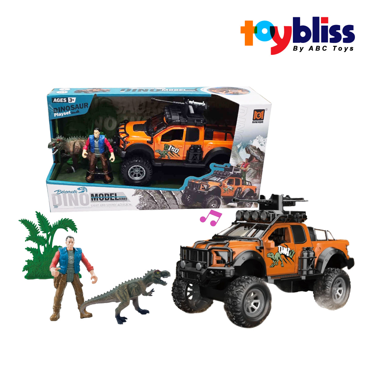 Toybliss MEIGE Dinosaur Playset with Light & Sound (7752A), Ages 3+