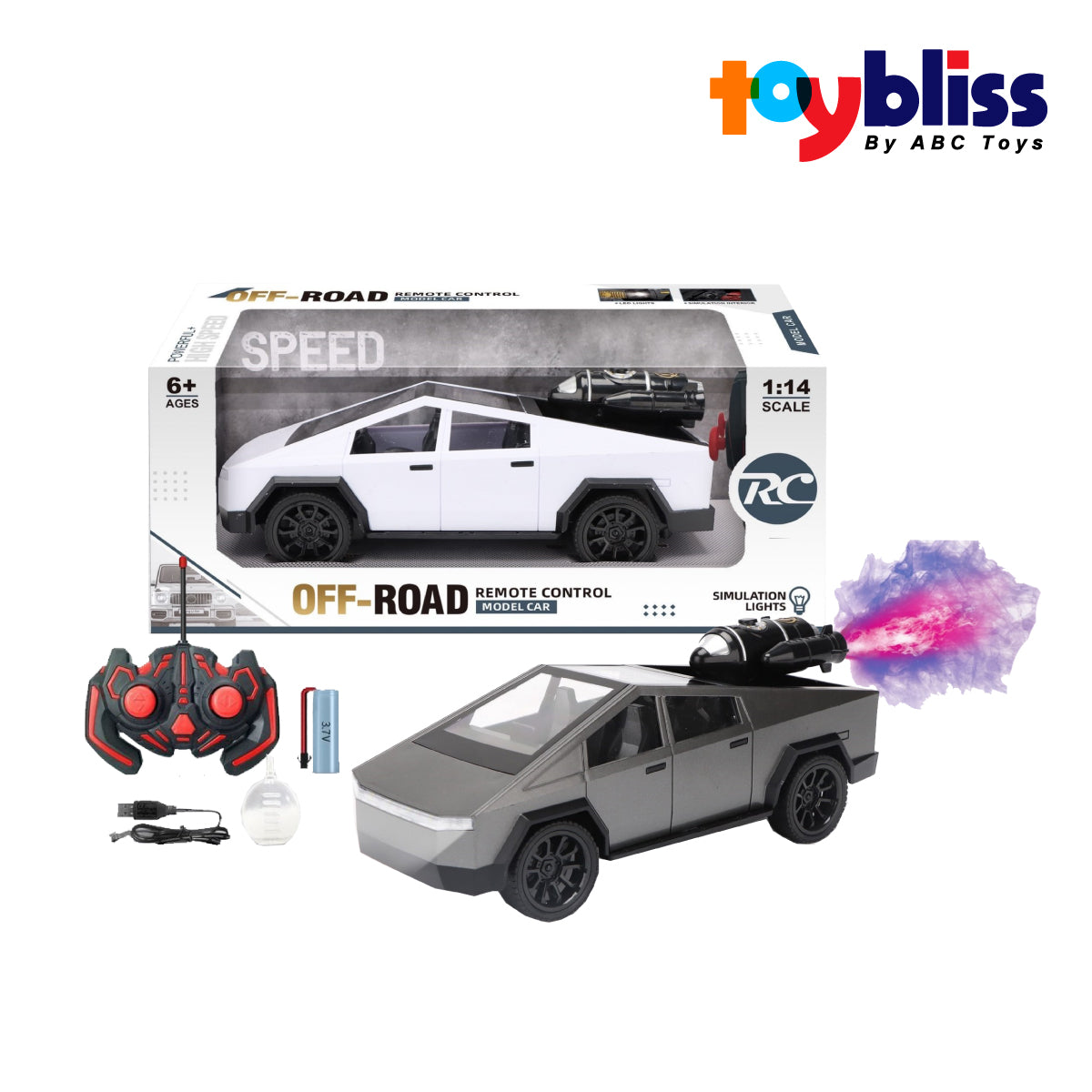 Toybliss - OFF-ROAD 1:14 Scale Tesla Cyber Pickup Remote Control Car (LM258-168), Age 3+