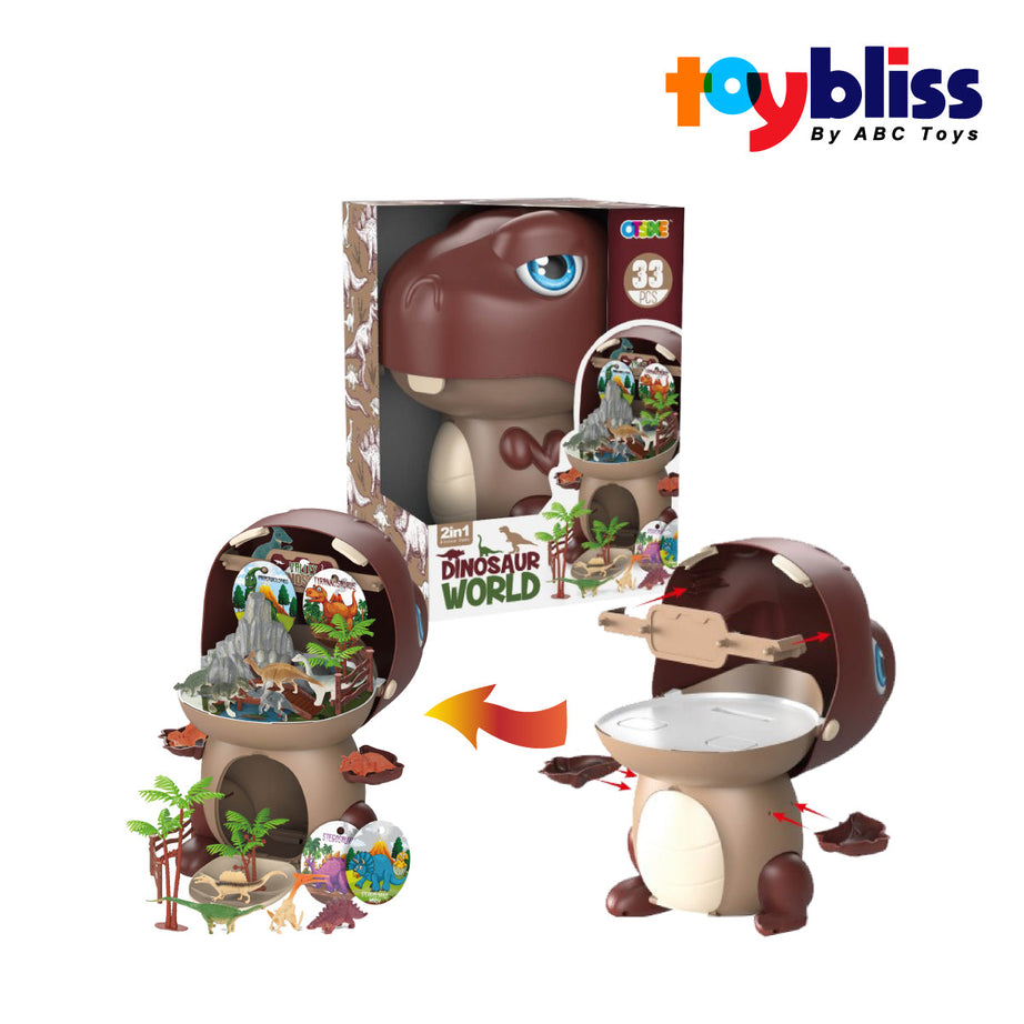 Toybliss - OTSIXE 2in1 Dinosaur World 33 Pcs Set (1368A8), Age 3+