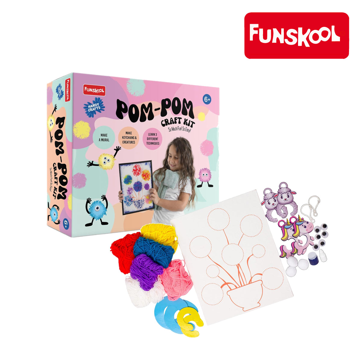 Funskool Handycrafts POM POM Craft Kit, Ages 6+