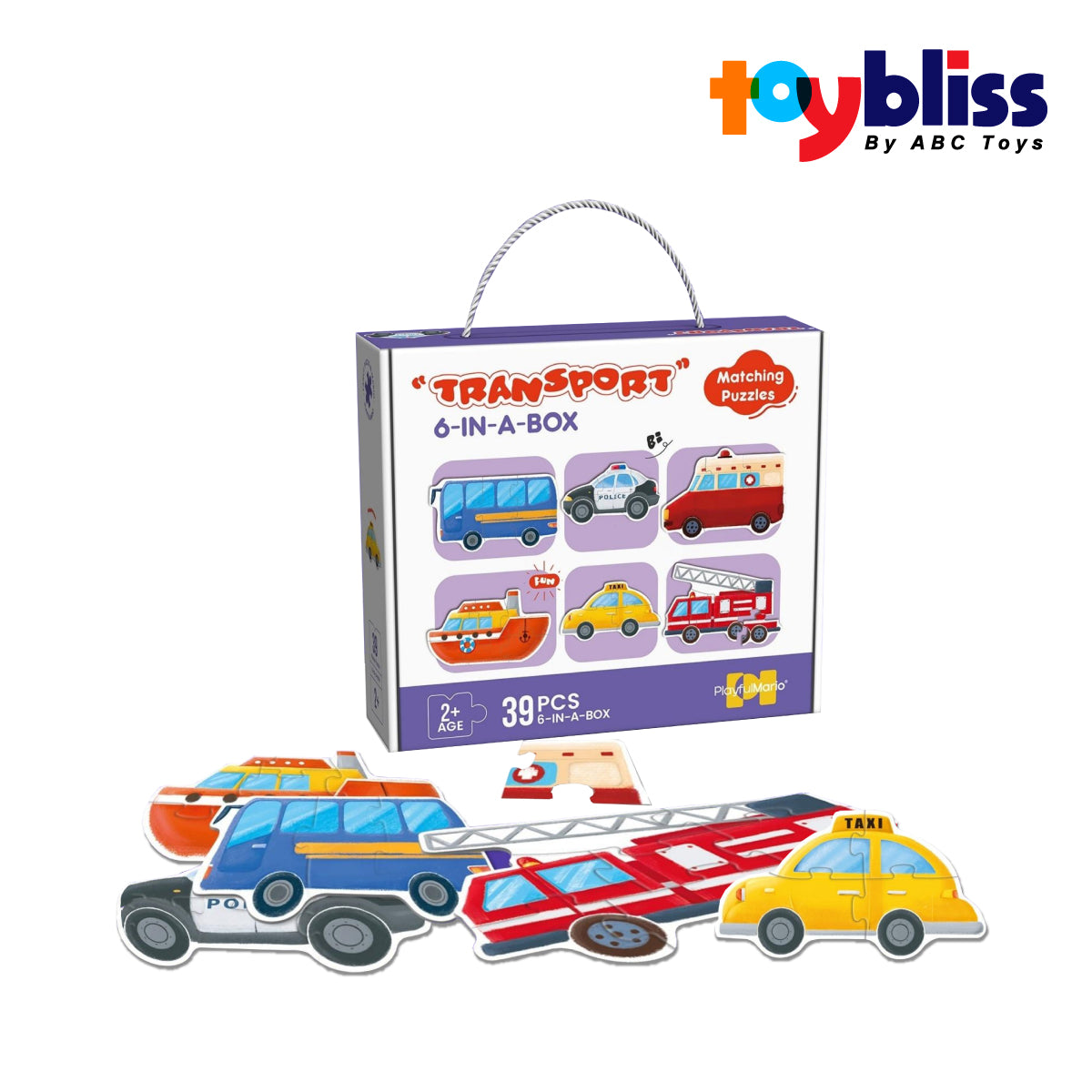 Toybliss PlayfulMario 6in1 Transport Puzzle (88770), Ages 3+