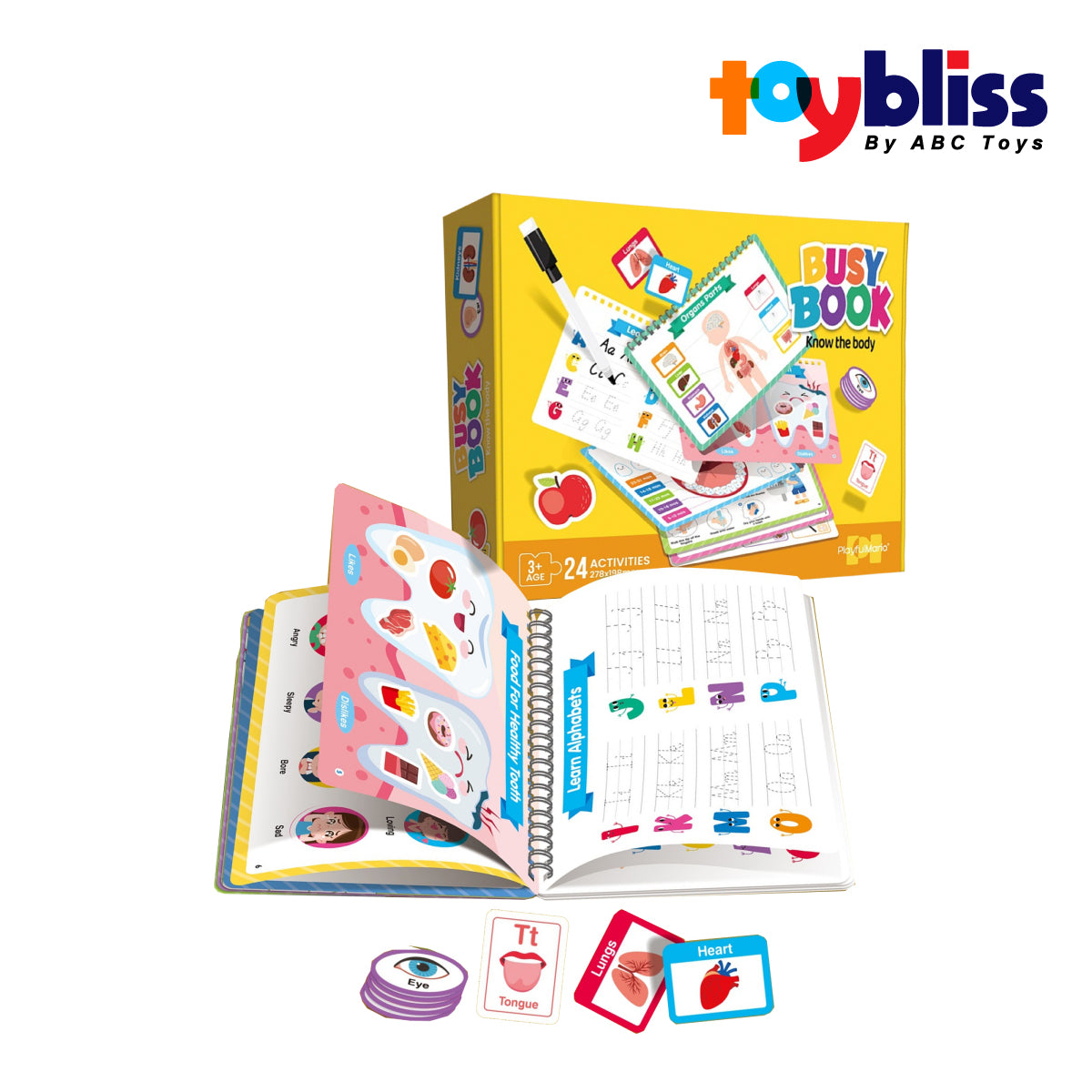 Toybliss PlayfulMario Busy Book Body Puzzle 24 Activities (88999), Ages 3+