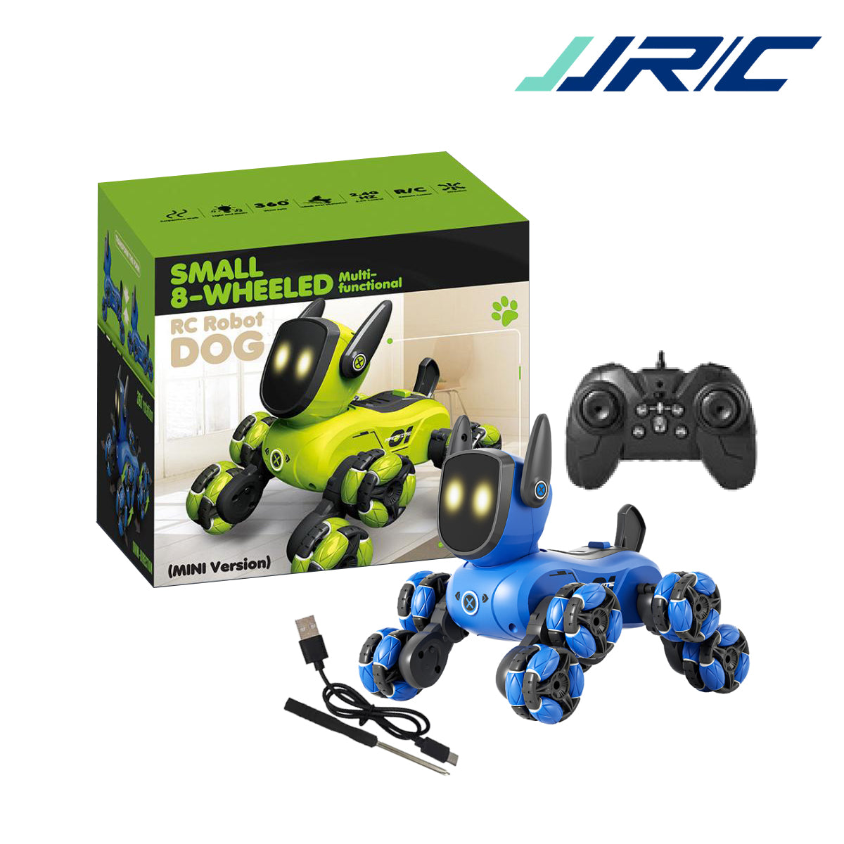 JJRC GB1072 Small Eight-wheeled Multi-function RC Robot Dog, Ages 8+