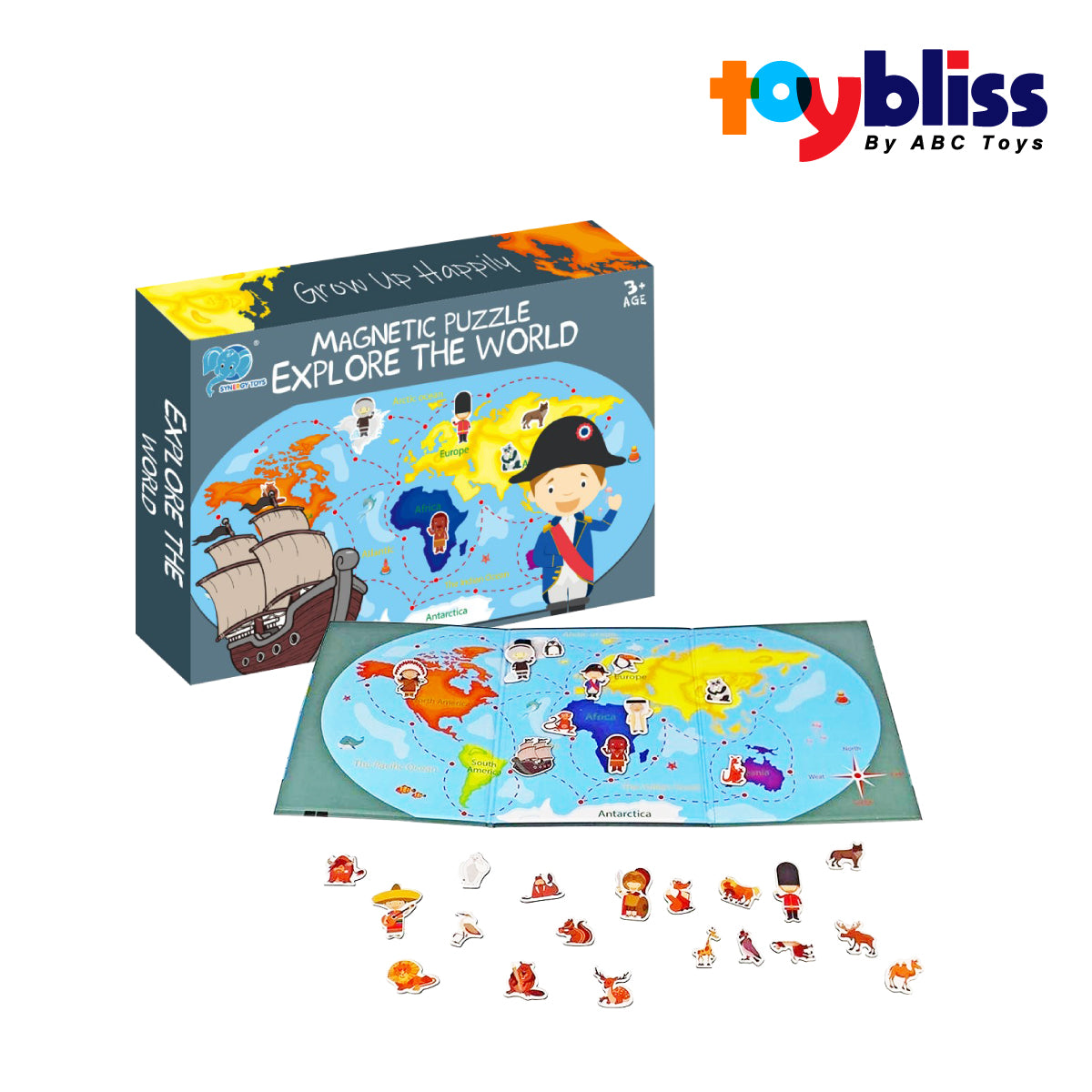 Toybliss Synergy Magnetic Explore The world 31 Pcs puzzle (8326-3), Age 3+