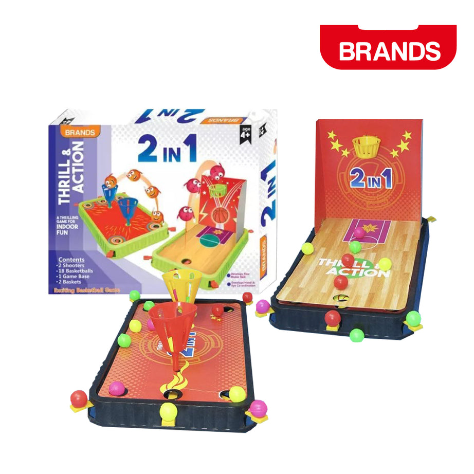 Brands Thrill & Action 2-in-1 Indoor Basketball Game, Ages 4+