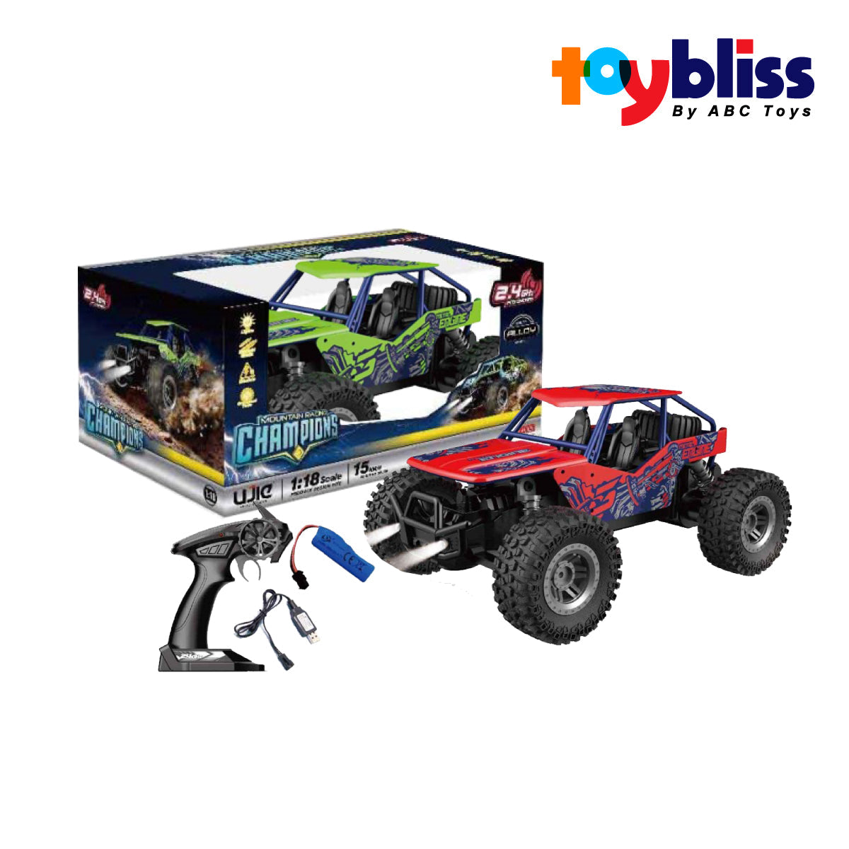 Toybliss - UJIE 1:18 Scale Mountain Champions Remote Control Vehicle (UJ99-P183), Age 8+