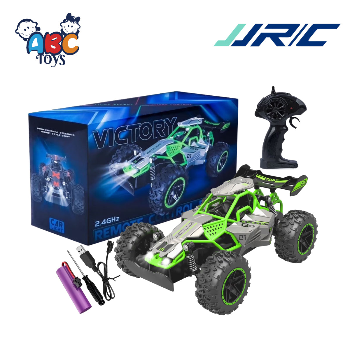 JJRC G03096R 2.4GHz 1:18 Scale Off-road RC Race Car with LED Light, Ages 8+