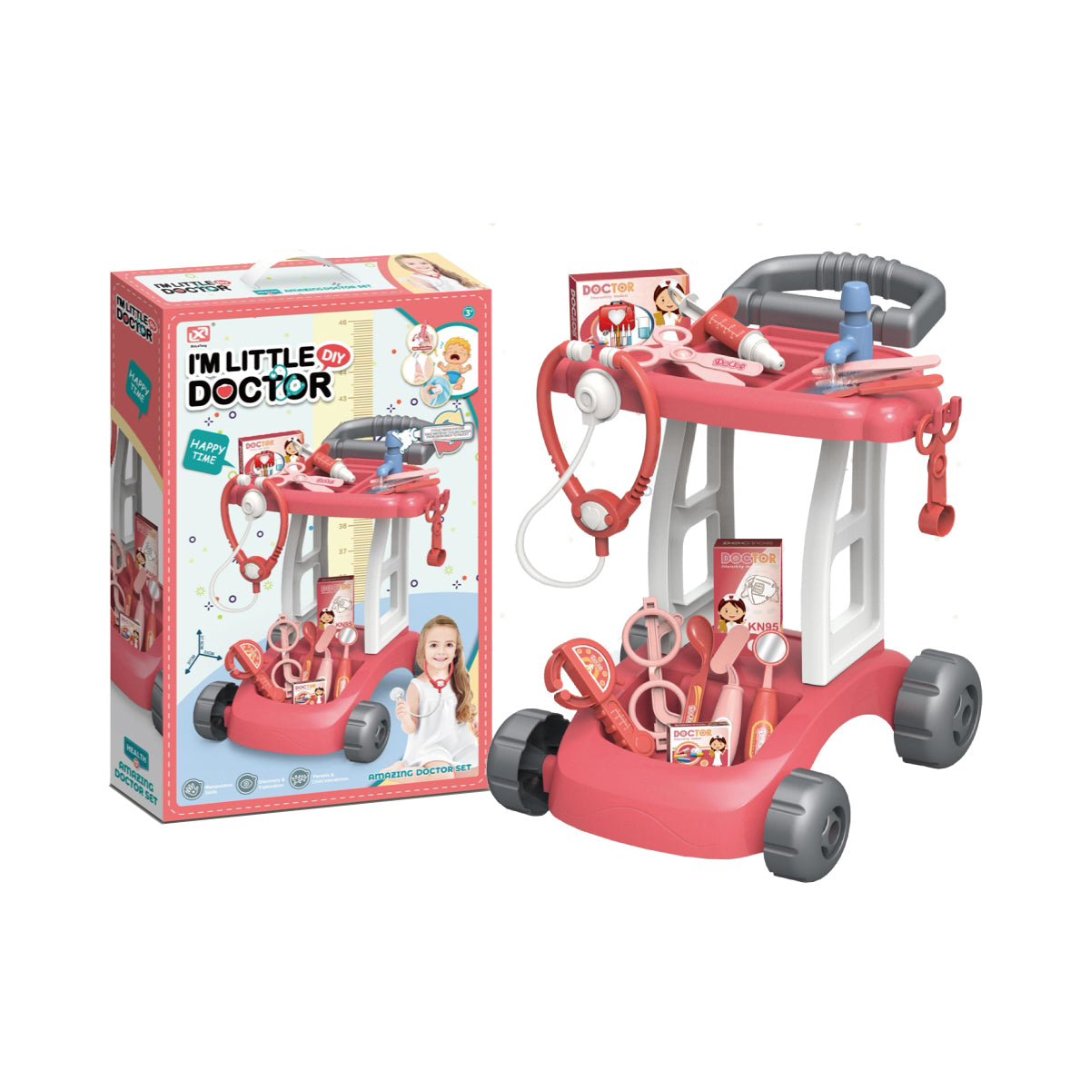 Toybliss I'm Little Doctor DIY Trolley Set (8837-2), Ages 3+