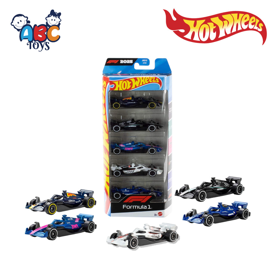 Mattel Hot Wheels JLN11 Formula 1 Race 5 Pack Car F1, Age 3+