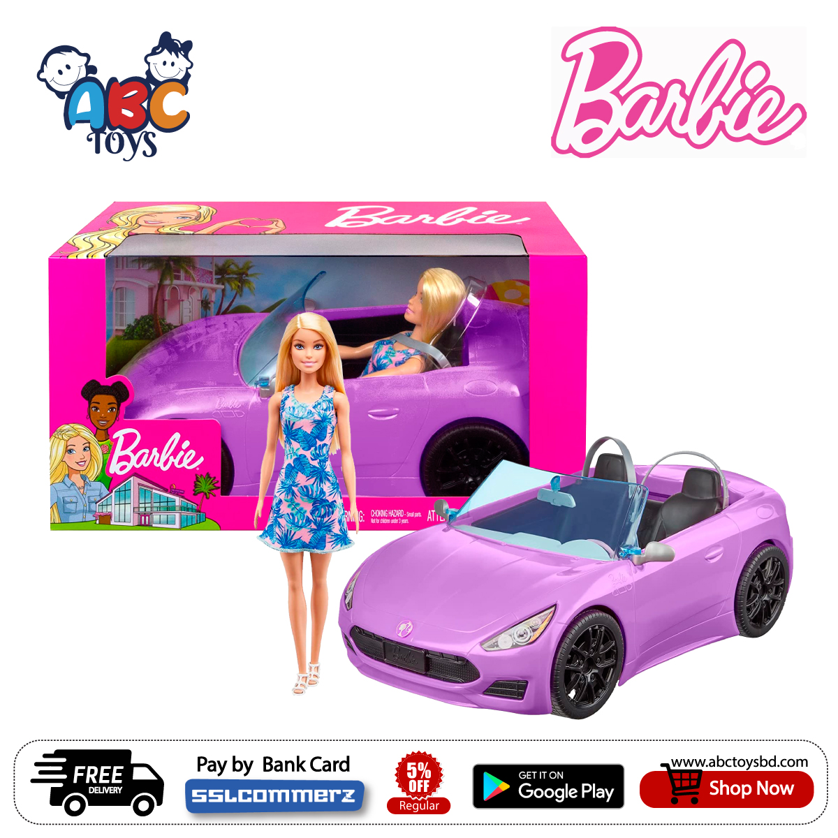 Barbie Hby29 Doll & Vehicle Playset - Abc Toys